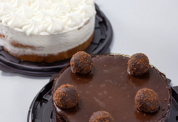 dessert bride and groom in the form of two different cakes