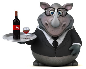 Naklejka premium Fun rhinoceros - 3D Illustration