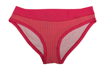 Pink Women's cotton panties. Isolate on white