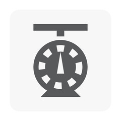 Weighing icon on white.