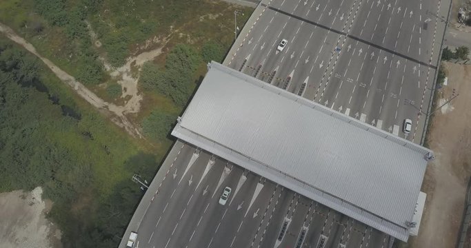 Haifa check post and industrial zone aerial drone footage 4k dlog flat
