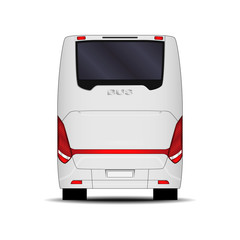 realistic bus. back view