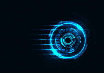 Technology abstract futuristic virus detector interface background vector