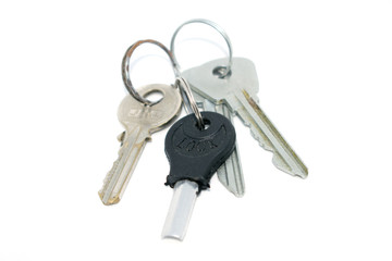 Bunch of keys. Photo of different keys from the door.