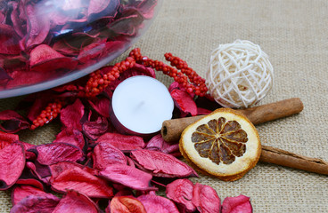 dried orange and red potpourri