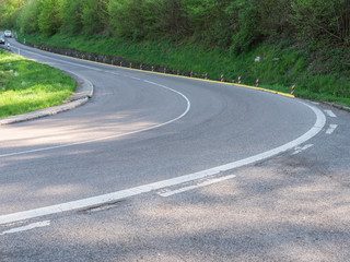 winding road in spring