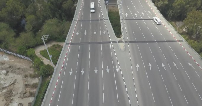 Haifa check post and industrial zone aerial drone footage 4k dlog flat