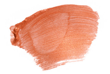 orange spot of paint, brush stroke.