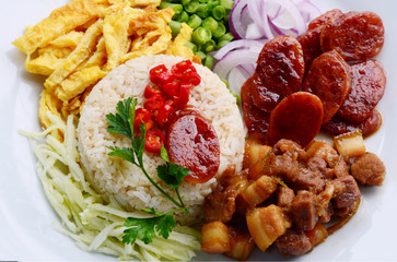 Rice Seasoned with Shrimp Paste (Thai name is khaao khlook gabpi).
Thai food master Rice menu