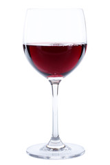 Red wine in a glass alcohol isolated on white