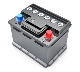 Battery car on isolated white background