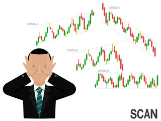 An investor is presenting stock scanning