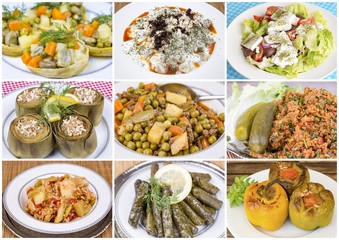 Traditional Turkish foods collage