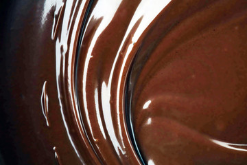 Melting chocolate, melted delicious chocolate for praline icing confectionery