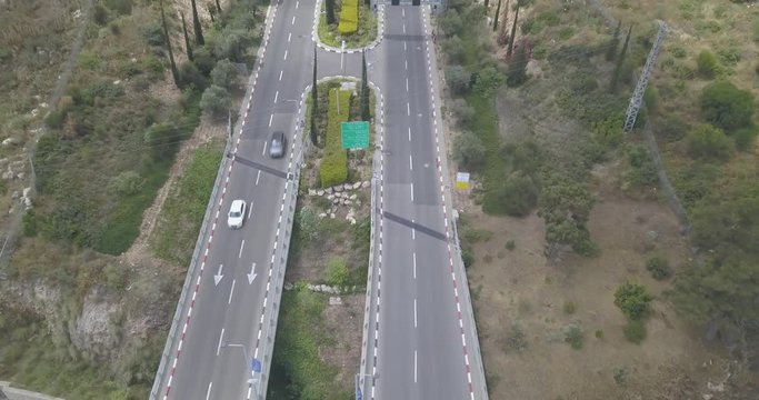 Haifa check post and industrial zone aerial drone footage 4k dlog flat