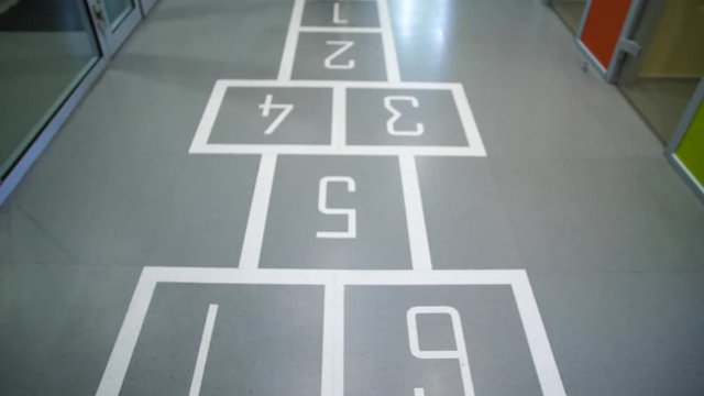 Hopscotch Game in office. Hopscotch in the room for a break during work to relieve fatigue