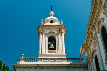 Fototapeta na wymiar Church Tower Building In Lisbon, Portugal
