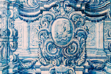 Beautiful Ceramic Wall Texture Pattern Or Azulejos In Lisbon, Portugal