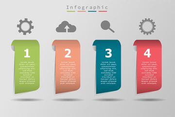 Four colorful sample icon and text, business timeline, illustration eps10