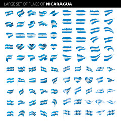 Fototapeta na wymiar Nicaragua flag, vector illustration