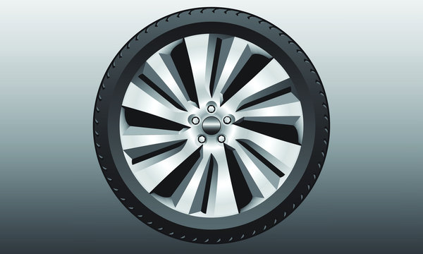Premium design alloy wheel vector.