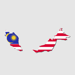 Malaysia Map Flag,Malaysia Map with Flag Vector