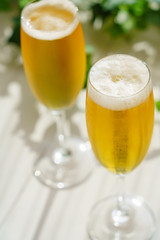 テラスでビール