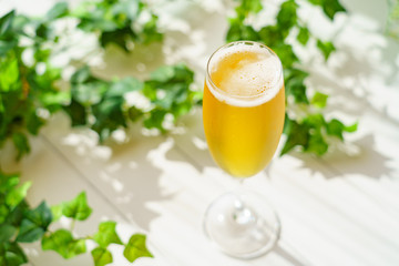 テラスでビール