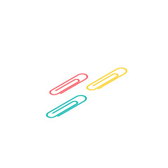 Isometric clip icon. 3d school supplies.