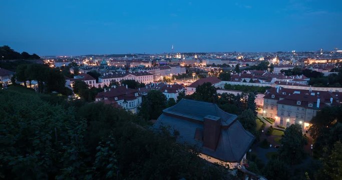 Timelapse of Prague in the evening