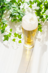 テラスでビール