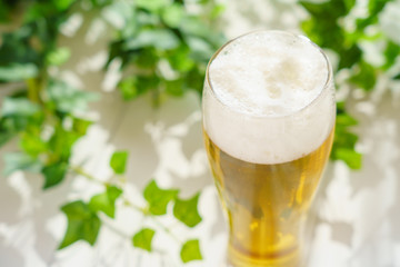 テラスでビール