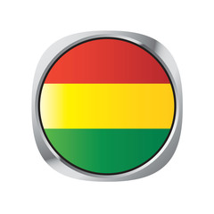 Bolivia country flag button vector illustration