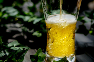 テラスでビール