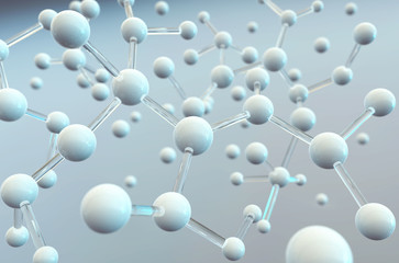 Obraz premium Science background with molecule or atom, Abstract structure for Science or medical background.