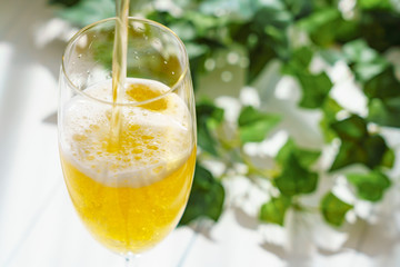 テラスでビール