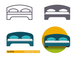 Vector icons of the bed.