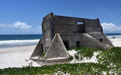 Bribie Island, Australia - Dec 29, 2017. Fort Bribie, Gun emplacement in Bribie Island National Park. The naval site of Fort Bribie was built at the outbreak of WWII.