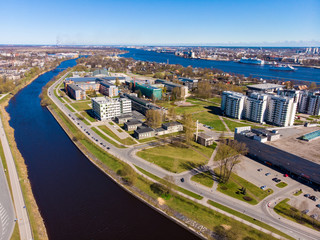 aerial view of Kipsala in Riga