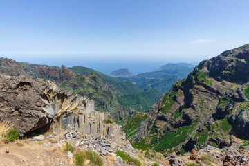 Fototapeta na wymiar Madeira mountains sea Gorge