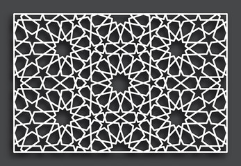 Decorative pattern for laser cutting. Vector oriental style ornament.