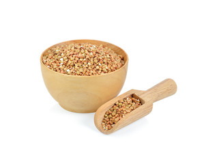 Buckwheat  grain on white background