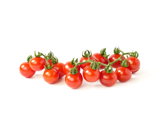 Tomato. Tomato branch. Tomatoes isolated on white.