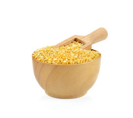 peeled mung bean on white background