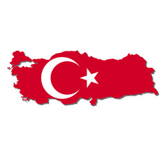 Turkey Map Flag,Turkey Map with Flag Vector