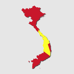 Vietnam Map Flag,Vietnam Map with Flag Vector