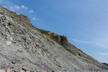 view from the cliff on the blue sea