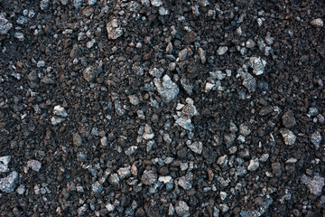 Texture of a pile of gravel on top