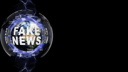 FAKE NEWS Text Animation Around the World, Rendering, Background
