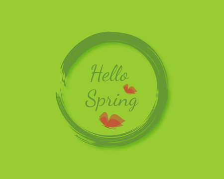 Hello spring concept with butterflies